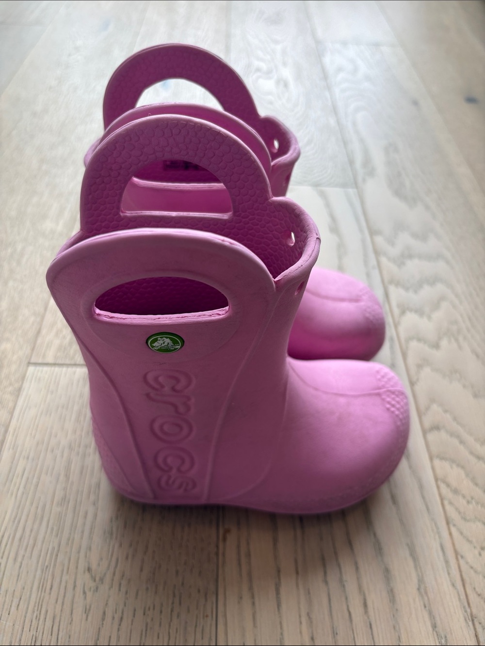 CROCS Girls' Pink Handle Rain Boots Size 8
